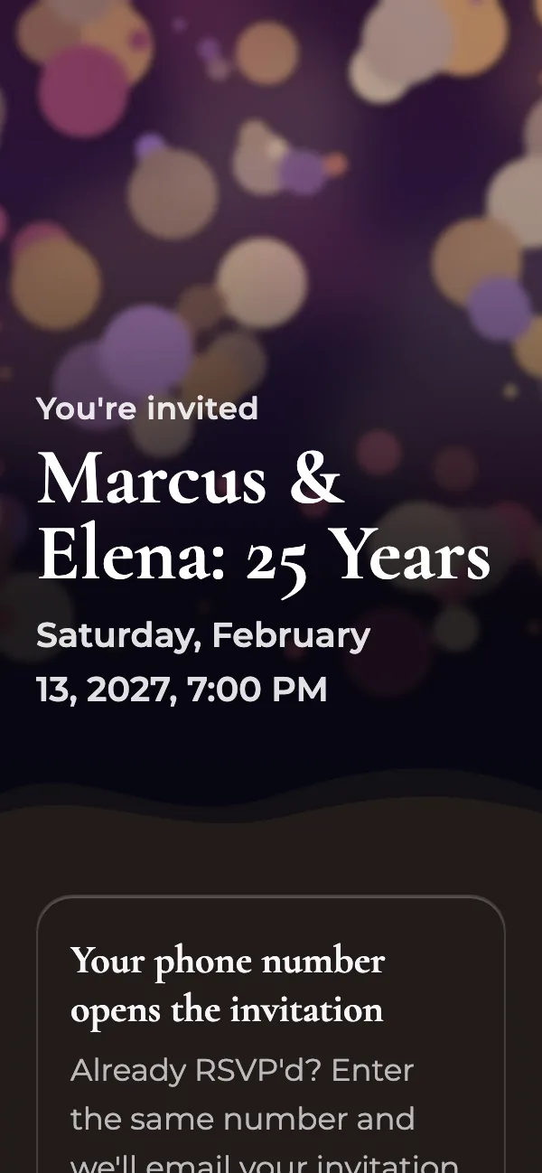 25th anniversary invitation, first page